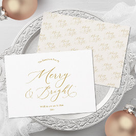 Frohe und strahlende elegante Gold-Schrift-Weihnac Feiertagskarte