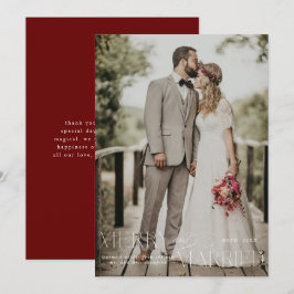 Frohe und Verheiratete erste Weihnachts-Neuvermähl Feiertagskarte