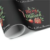 Frohe und Verheiratete Feier für Ihre ersten Weihn Geschenkpapier (Rolleneckpunkt)