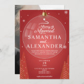 Frohe und Verheiratete Foto Weihnachts-Star Trees  Einladung (Vorne/Hinten)