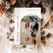 Frohe und Verheiratete Foto Weihnachtskarte Einladung