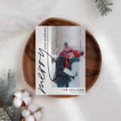 Frohe und Verheiratete Foto Weihnachtskarte Feiertagskarte