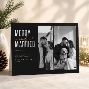 Frohe und verheiratete geteilte Foto-Neujahrs-Weih Feiertagskarte