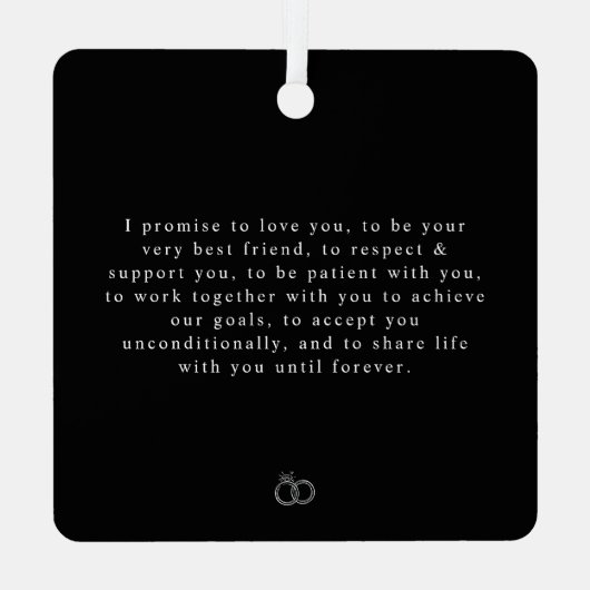 Frohe und Verheiratete Hochzeit Erste Weihnachten Ornament Aus Metall (Rückseite)