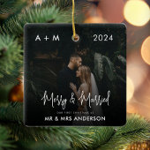 Frohe und Verheiratete Neuvermählte Erste Weihnach Keramikornament