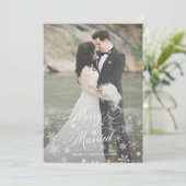 Frohe und Verheiratete Neuvermählte Feiertagskarte (Stehend Vorderseite)