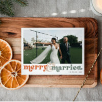 Frohe und Verheiratete Neuvermählte Foto Weihnacht
