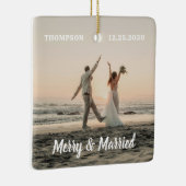 Frohe und Verheiratete Neuvermählte Weihnachten im Keramikornament (Rechts)