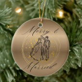 Frohe und verheiratete Weihnachten Keramik Ornament