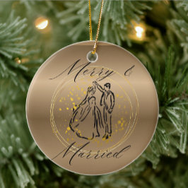 Frohe und verheiratete Weihnachten Keramik Ornament