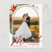 Frohe und Verheiratete Weihnachtsankündigung Feiertagspostkarte (Vorderseite)