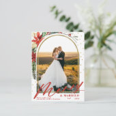 Frohe und Verheiratete Weihnachtsankündigung Feiertagspostkarte (Stehend Vorderseite)