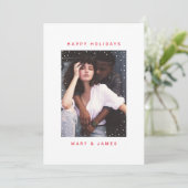 Frohe und Verheiratete Weihnachtsfotokarte Einladung (Stehend Vorderseite)