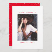 Frohe und Verheiratete Weihnachtsfotokarte Einladung (Vorne/Hinten)