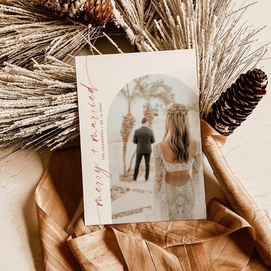 Frohe und Verheiratete Weihnachtskarte | Boho Card Einladung