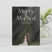 Frohe und Verheiratete Weihnachtskarte Einladung (Stehend Vorderseite)