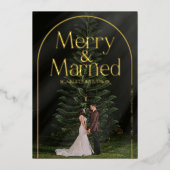 Frohe und Verheiratete Weihnachtskarte Folieneinladung (Vorderseite)