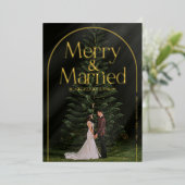 Frohe und Verheiratete Weihnachtskarte Folieneinladung (Stehend vorne)