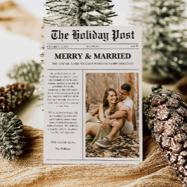 Frohe und verheiratete Weihnachtszeitung Feiertagskarte