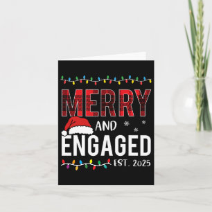 Frohe und Verlobte Red Kariert Matching Christma 2 Karte