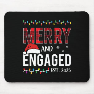 Frohe und Verlobte Red Kariert Matching Christma 2 Mousepad