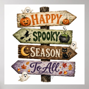 Frohe unheimliche Jahreszeit allen Halloween Poster