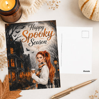 Frohe unheimliche Jahreszeit Gemütliche Frohe Hall Postkarte