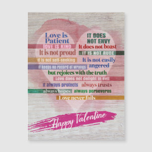 Frohe Valentinstag - 1 Korinther 13 Magnetkarte