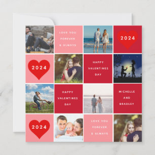 Frohe Valentinstag 8 Foto-Raster Feiertagskarte