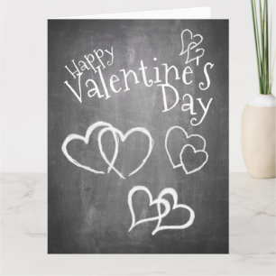 Frohe Valentinstag auf einer Tafel Karte