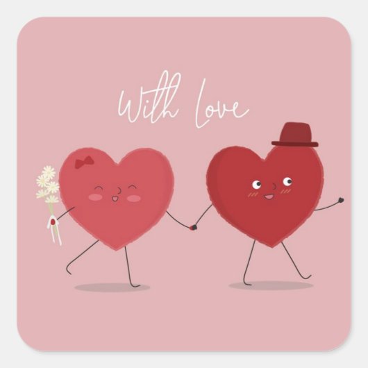 Frohe Valentinstag Aufkleber (Vorderseite)