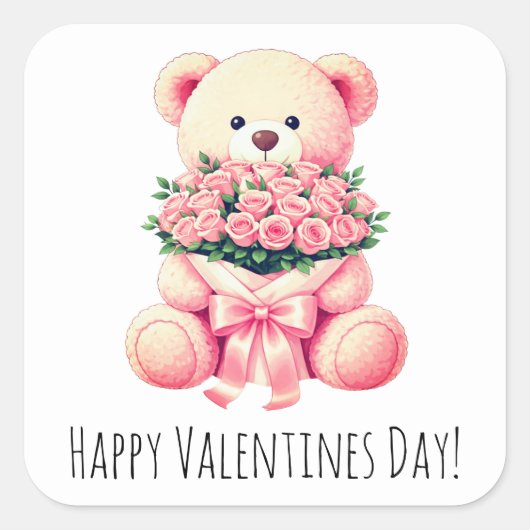 Frohe Valentinstag-Aufkleber Quadratischer Aufkleber (Vorderseite)