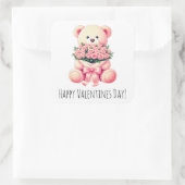 Frohe Valentinstag-Aufkleber Quadratischer Aufkleber (Tasche)