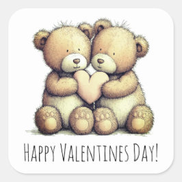 Frohe Valentinstag-Aufkleber Quadratischer Aufkleber