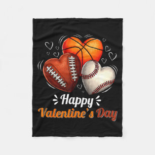 Frohe Valentinstag Basketball Baseball Football Fleecedecke