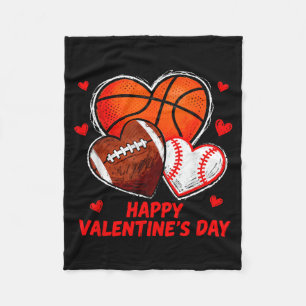 Frohe Valentinstag Basketball Baseball Football Fleecedecke