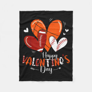Frohe Valentinstag Basketball Baseball Football Fleecedecke