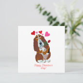 Frohe Valentinstag Basset Hündchen Karte (Stehend Vorderseite)
