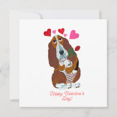 Frohe Valentinstag Basset Hündchen Karte (Vorderseite)