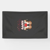 Frohe Valentinstag Beagle Paar Banner (Horizontal)