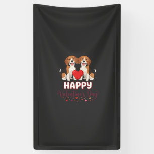 Frohe Valentinstag Beagle Paar Banner