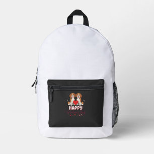 Frohe Valentinstag Beagle Paar Bedruckter Rucksack