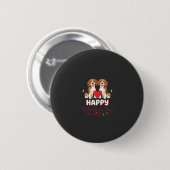 Frohe Valentinstag Beagle Paar Button (Vorne & Hinten)