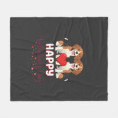Frohe Valentinstag Beagle Paar Fleecedecke (Vorderseite (Horizontal))