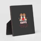 Frohe Valentinstag Beagle Paar Fotoplatte (Vorderseite)