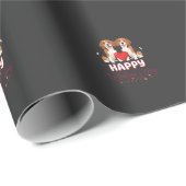 Frohe Valentinstag Beagle Paar Geschenkpapier (Rolleneckpunkt)
