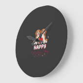 Frohe Valentinstag Beagle Paar Große Wanduhr (Winkel)