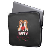 Frohe Valentinstag Beagle Paar Laptopschutzhülle (Vorderseite Links)
