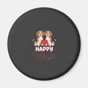 Frohe Valentinstag Beagle Paar Magnet