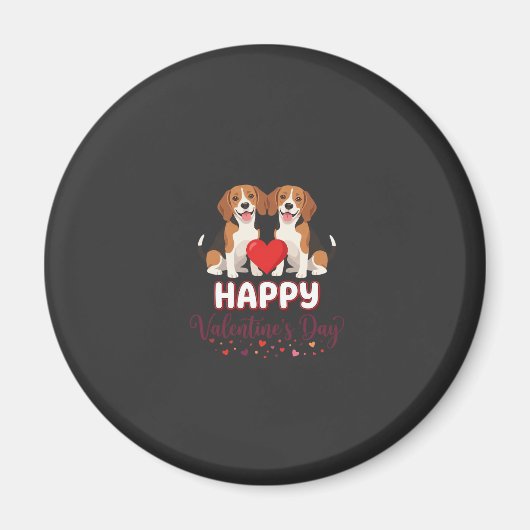 Frohe Valentinstag Beagle Paar Magnet (Vorne)